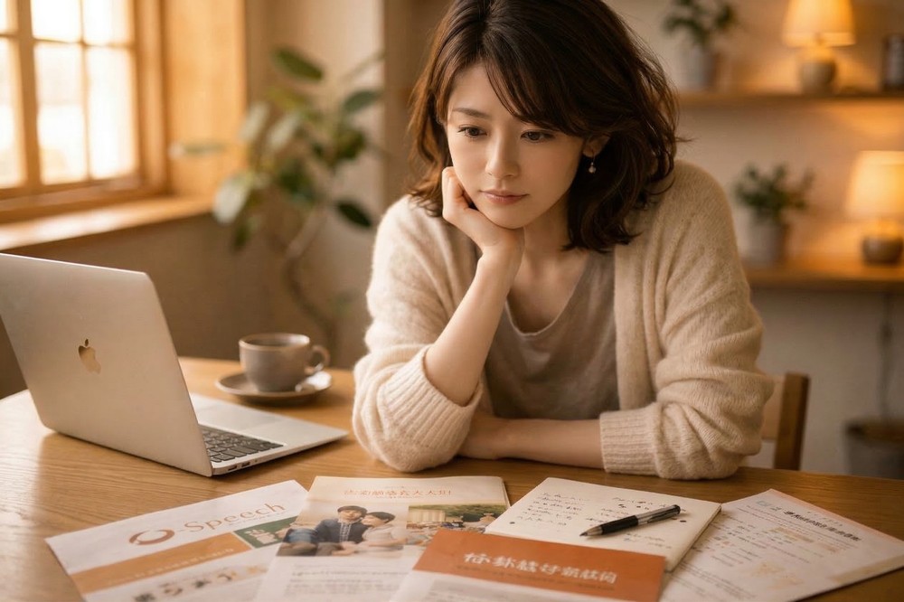 慎重に結婚相談所を選ぶ女性のイメージ