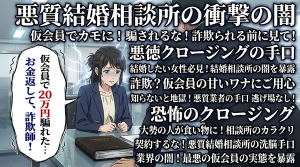 悪質な結婚相談所の仮入会＆クロージングのからくり